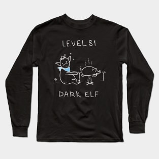 Level 81 Dark Elf - black ($ for SilverCord-VR) Long Sleeve T-Shirt